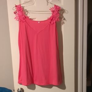 Pink Floral Embellished Women's Top